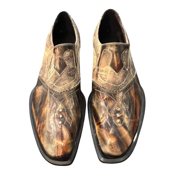 FI-6193 Multi Color Leather Pointed toe Slip on Loafer Fiesso Aurelio Garcia 42 - Picture 1 of 16